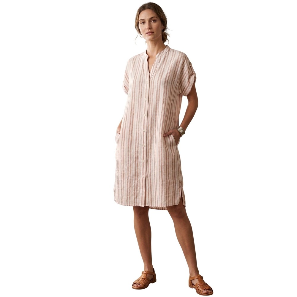 Thread & Supply Judson Tunic Linen Shirt Dress Women sz XS Preppy Neutral NWT